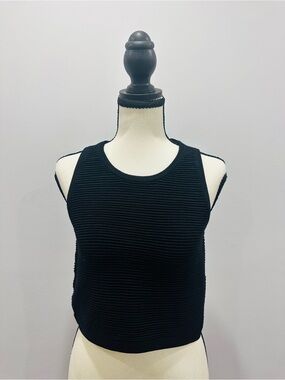 Babaton Aritzia Black Ribbed Tank Crop Top Size XS